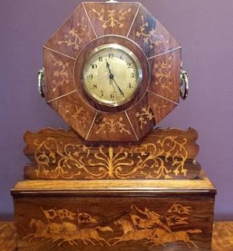 Impressive Victorian Rosewood Inlaid Clock on Stand