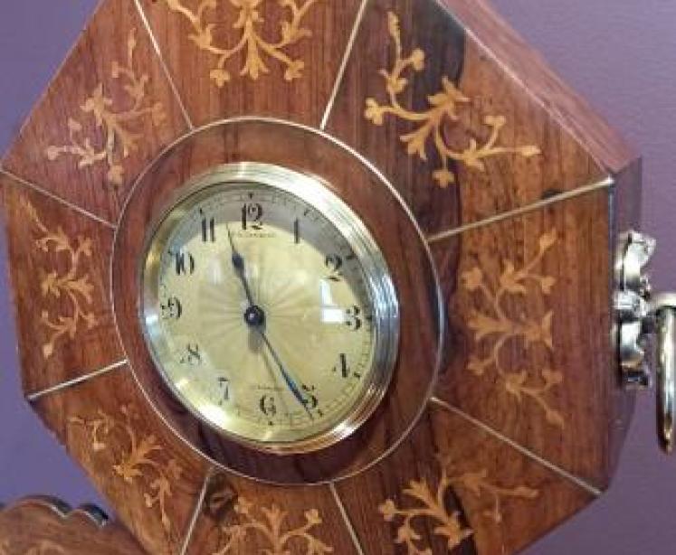 Impressive Victorian Rosewood Inlaid Clock on Stand - Image 2
