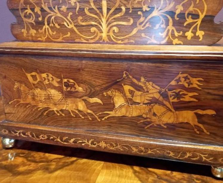 Impressive Victorian Rosewood Inlaid Clock on Stand - Image 4