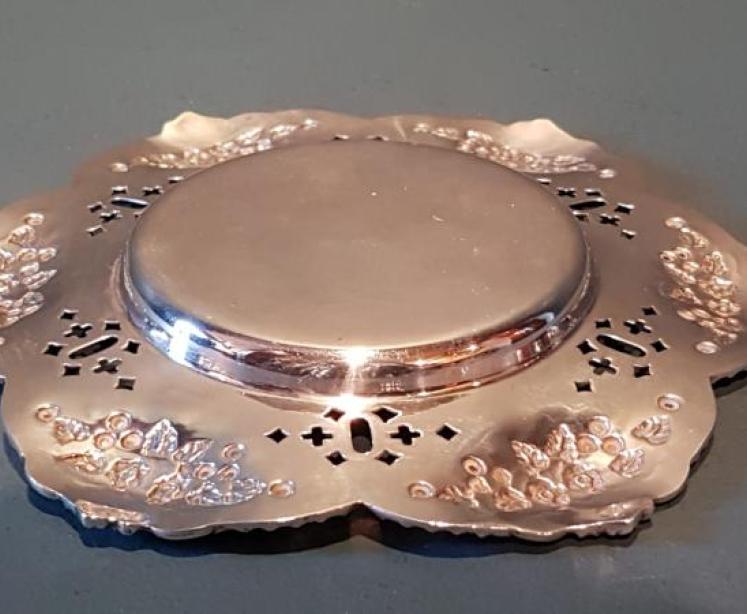 Superb Victorian Cast Silver Bottle Coaster - Image 2