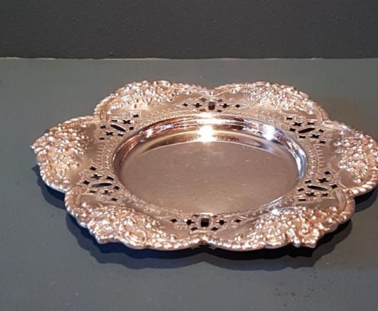 Superb Victorian Cast Silver Bottle Coaster - Image 6