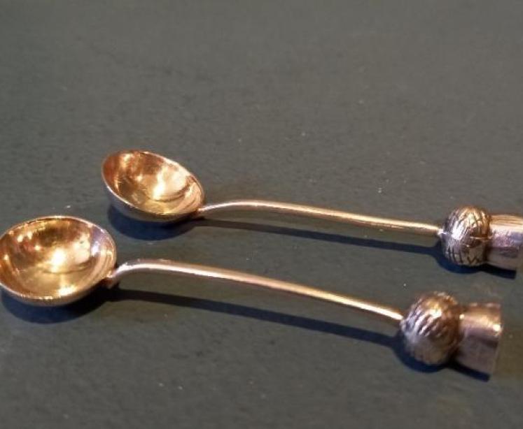 Pair of Victorian Silver Thistle Novelty Mustards - Image 6