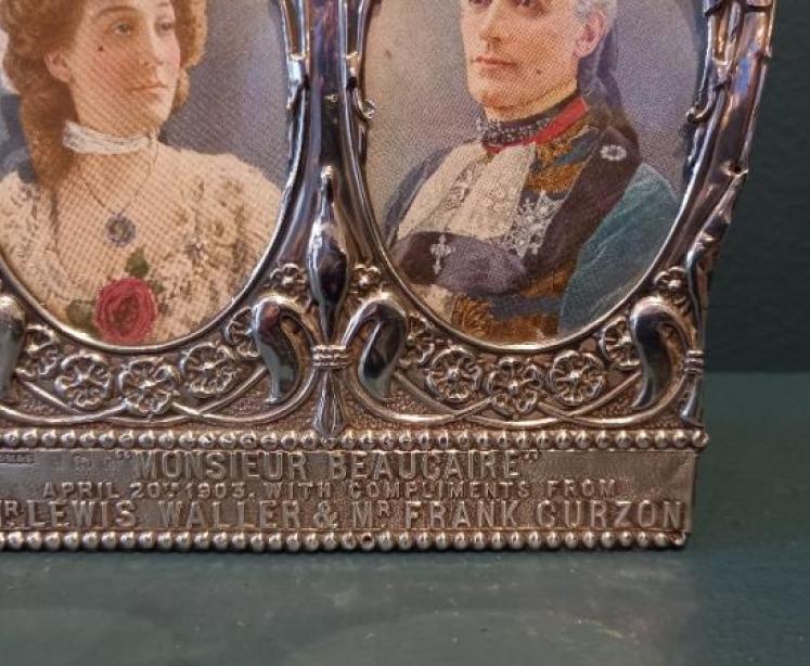Edwardian Period Silver Presentation Double Photo Frame - Image 2
