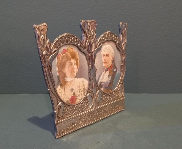 Edwardian Period Silver Presentation Double Photo Frame - Image 6