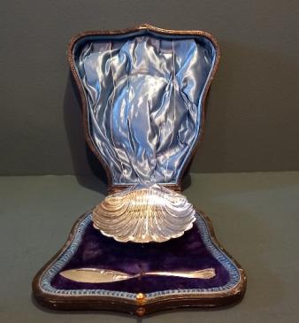 Edwardian Silver Shell Dish In Presentation Case