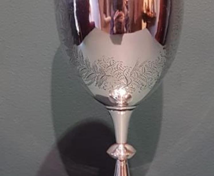 Large Silver Engraved Chalice  - Image 1