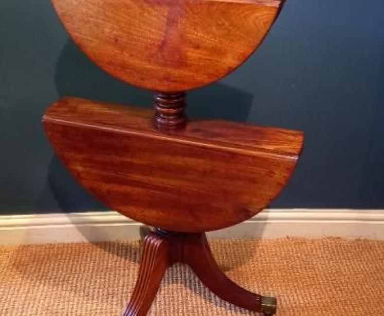 George III Period Two Tier Drop Leaf Dumb Waiter - Image 1