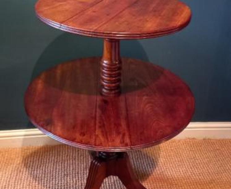 George III Period Two Tier Drop Leaf Dumb Waiter - Image 3