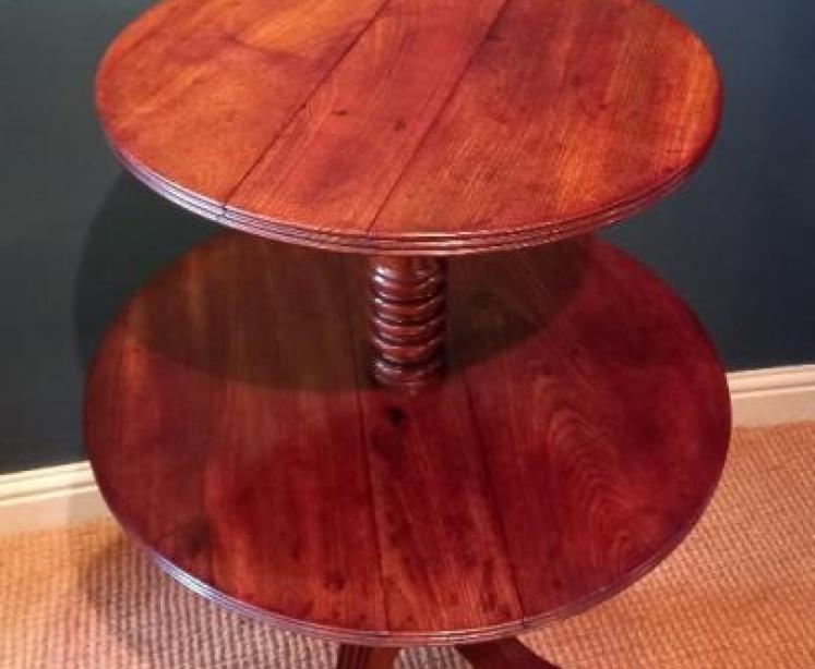 George III Period Two Tier Drop Leaf Dumb Waiter - Image 7