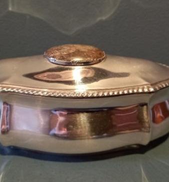 Antique Silver Shaped Table Box with Gemstone