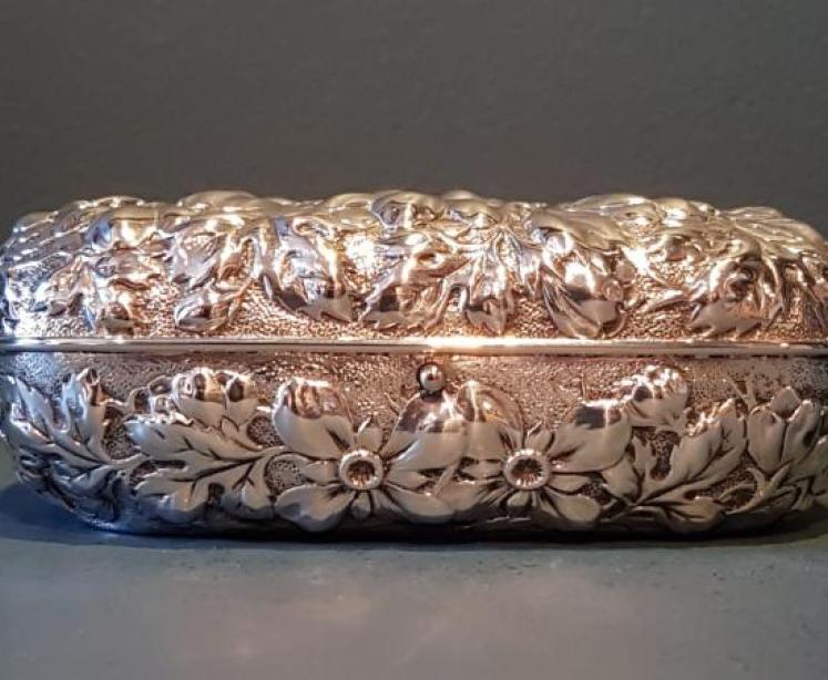 Unusual Burke & Co Silver Travelling Ink Well - Image 1