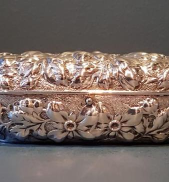 Unusual Burke & Co Silver Travelling Ink Well