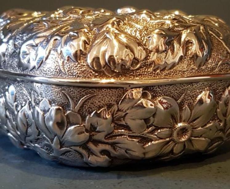 Unusual Burke & Co Silver Travelling Ink Well - Image 2