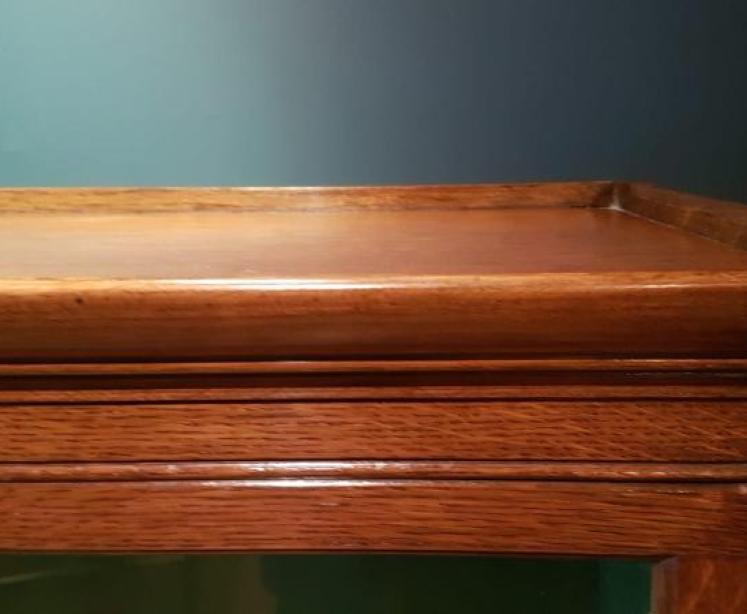 Edwardian Oak Wide Sectional Bookcase - Image 5