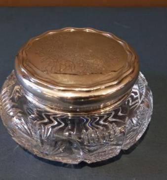 George V Period Silver Engraved Powder Dish