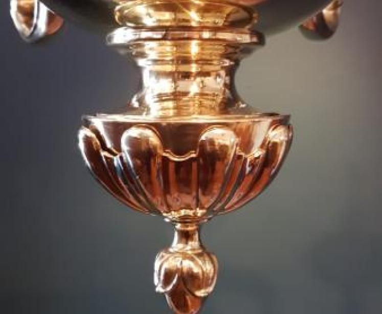 Superb Late Victorian Cast Brass Chandelier - Image 7