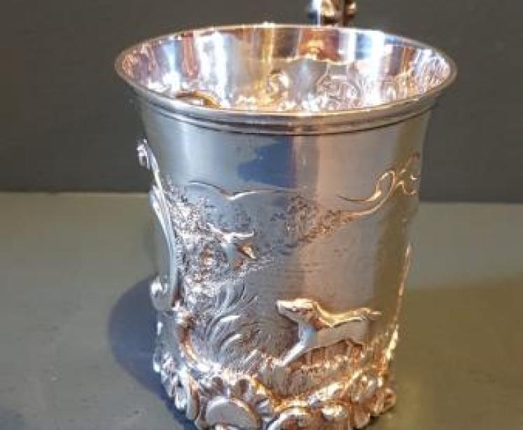Fine Quality Victorian Silver Tankard with Pheasant Shooting Scene - Image 7