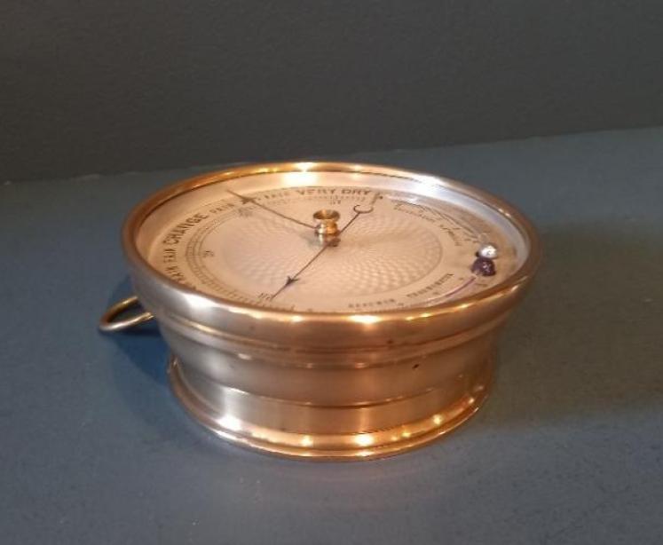 Antique Twin Thermometer Marine Barometer - Image 5