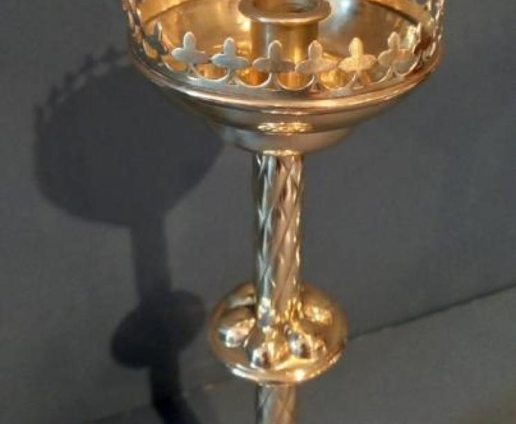 Superb Pair of Mid Victorian Brass Church Candlesticks - Image 2