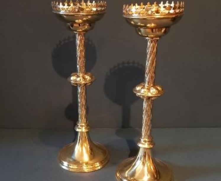 Superb Pair of Mid Victorian Brass Church Candlesticks - Image 6