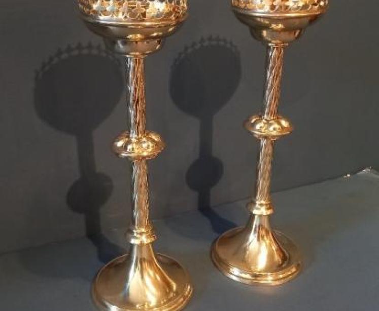 Superb Pair of Mid Victorian Brass Church Candlesticks - Image 7