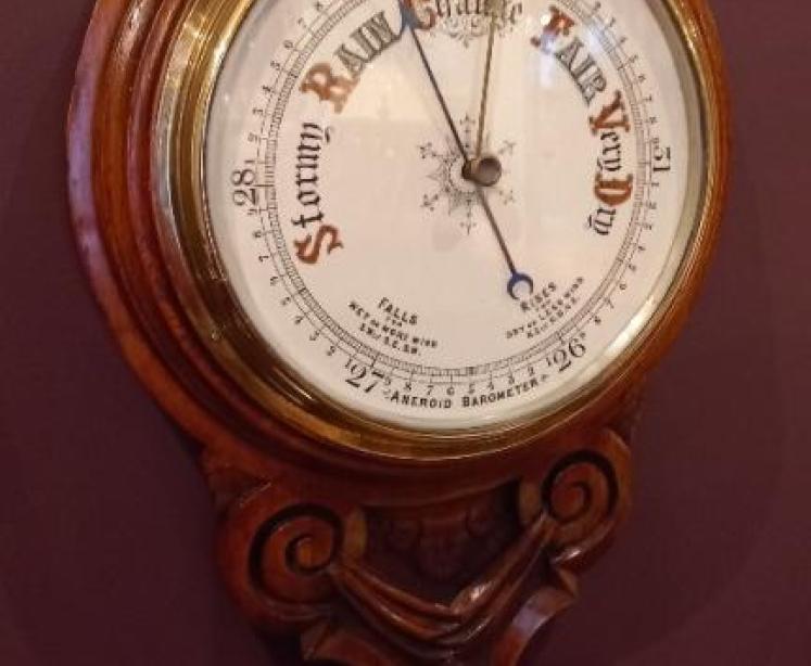 Victorian Polished Oak Porcelain Dial Banjo Barometer - Image 2