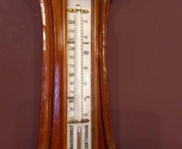 Victorian Polished Oak Porcelain Dial Banjo Barometer - Image 4