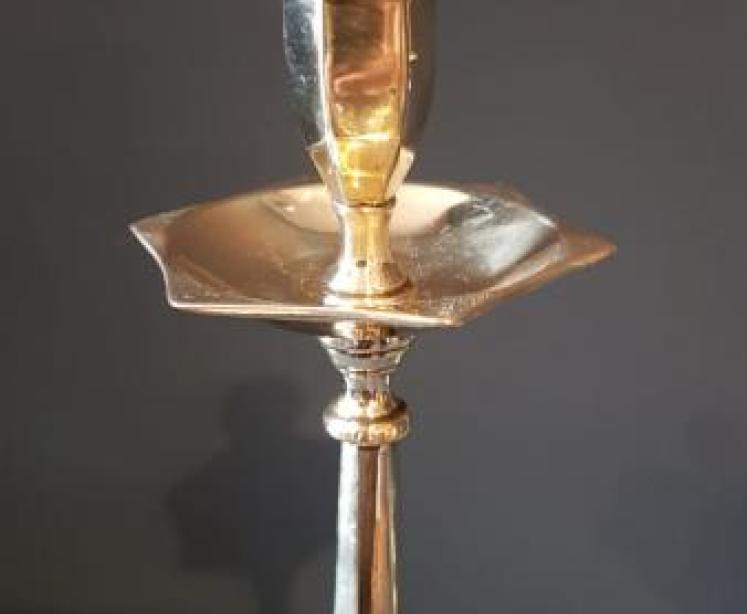 Victorian Cast Brass Candlesticks - Image 2
