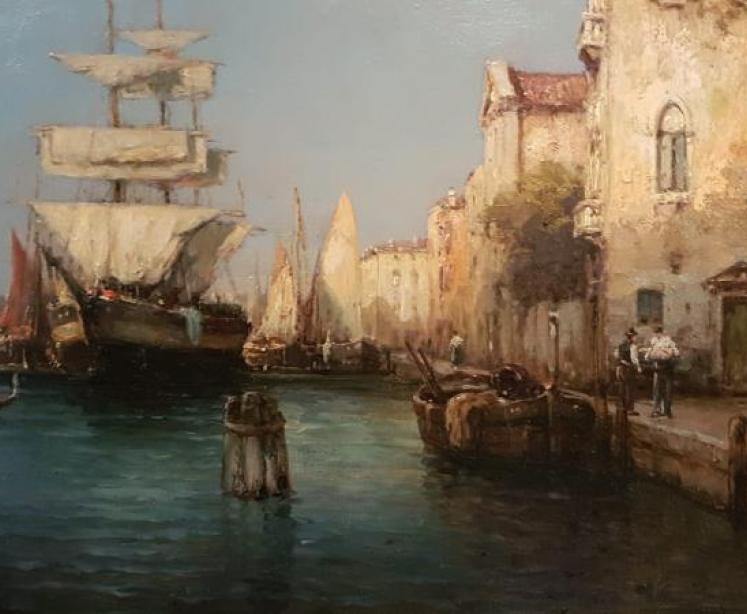 Fine Original Oil of Venice by Marc Aldine - Image 6