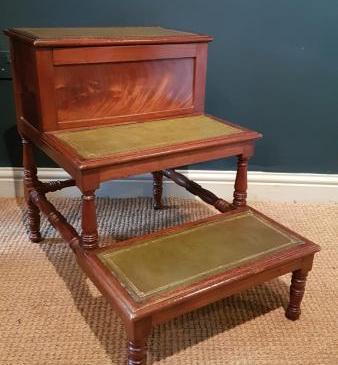 Set of Early Victorian Mahogany Library Steps