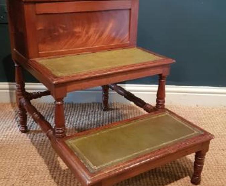 Set of Early Victorian Mahogany Library Steps - Image 1