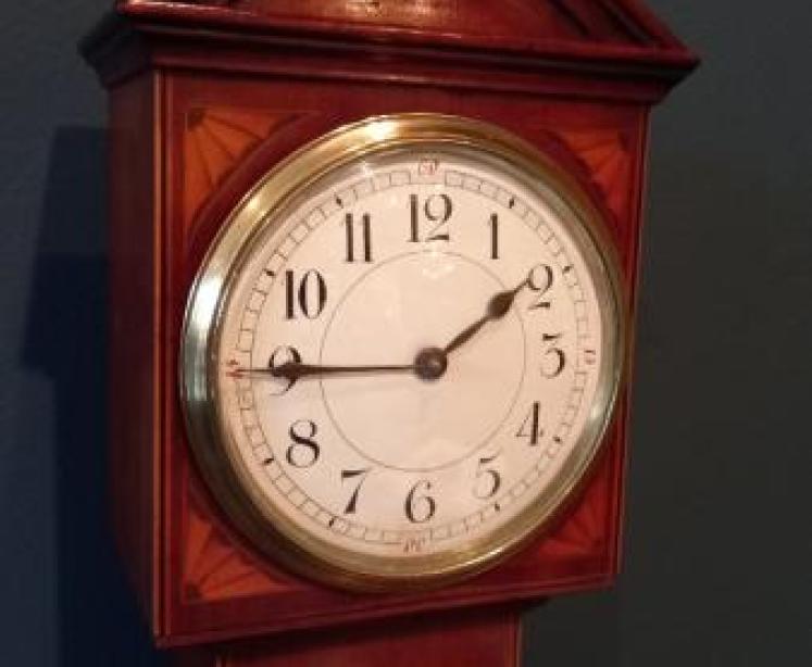 Superb Antique Sheraton Inlaid Grandfather Mantel Clock - Image 2