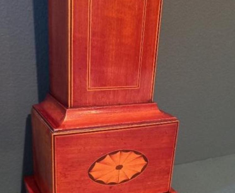 Superb Antique Sheraton Inlaid Grandfather Mantel Clock - Image 4