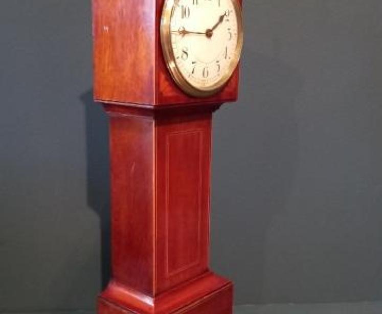 Superb Antique Sheraton Inlaid Grandfather Mantel Clock - Image 7