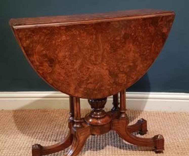 Fine Quality Burr Walnut Baby Sutherland Table - Image 1