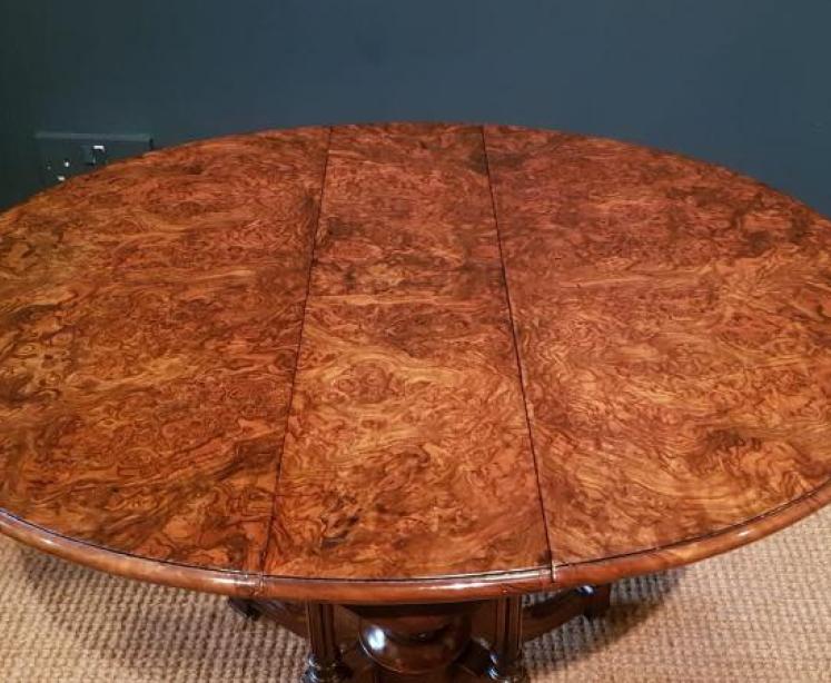 Fine Quality Burr Walnut Baby Sutherland Table - Image 2
