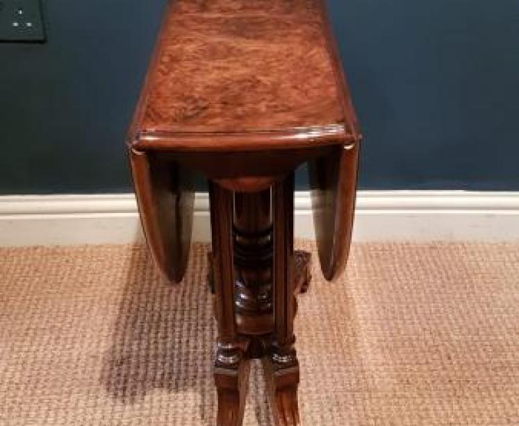 Fine Quality Burr Walnut Baby Sutherland Table - Image 3