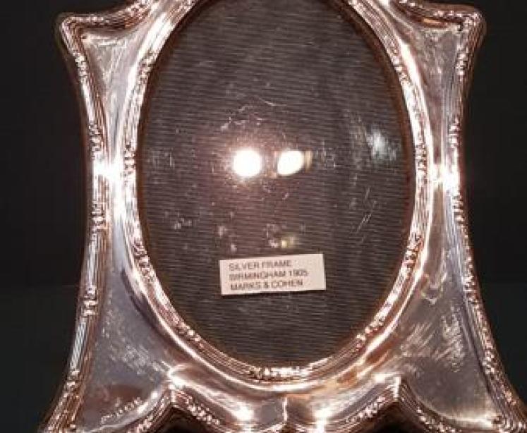 Edwardian Silver Embossed Border Photo Frame  - Image 1