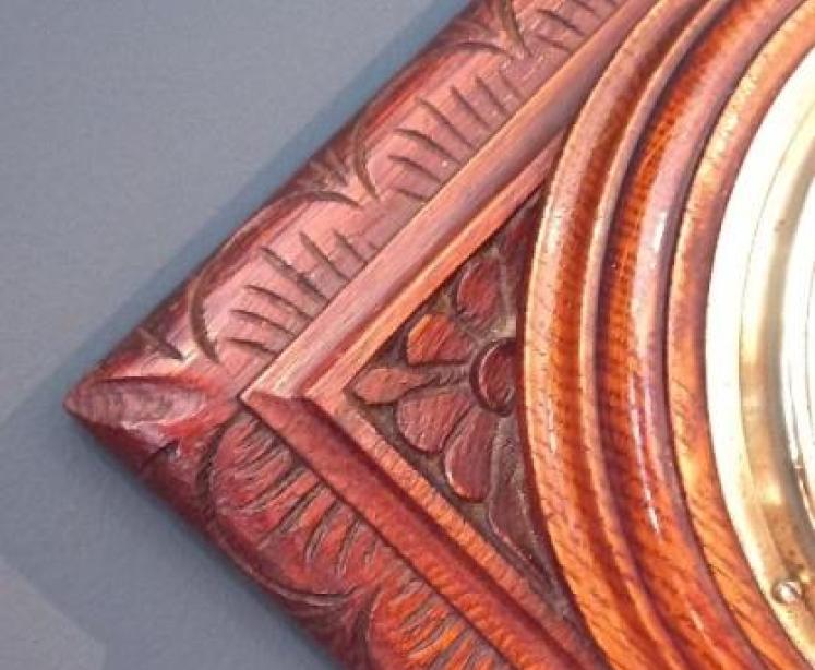 Victorian Oak Diamond Shaped Barometer - Image 5