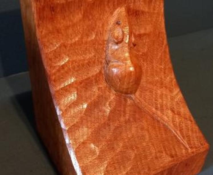 Pair of Early Mouseman Adzed Oak Bookends - Image 4