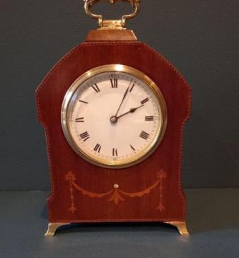 Edwardian Period Inlaid Bracket Style Mantel Clock