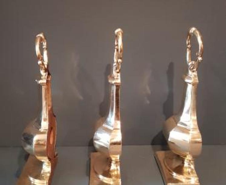 Rare Matching Set of 3 Victorian Brass Doorstops - Image 2