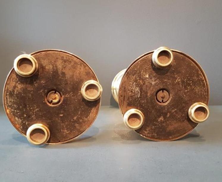 Pair of Stylish Victorian Brass Church Candlesticks - Image 4