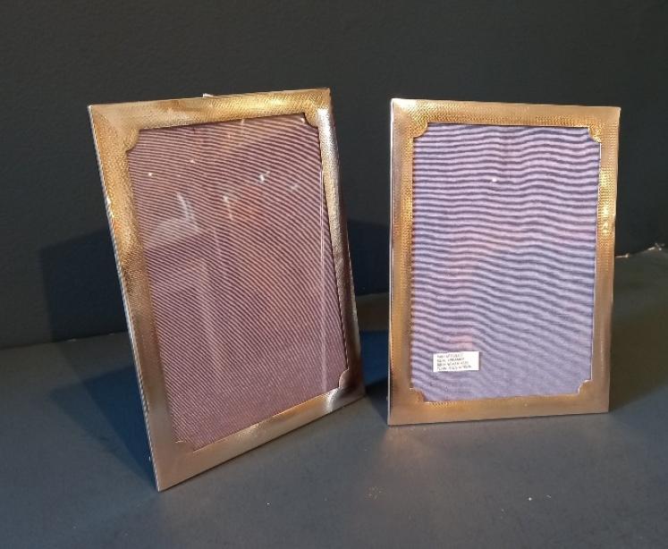 Matching Pair of George V Period Engine Turned Photo Frames - Image 1