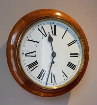 Victorian Light Oak 8 Day Dial Wall Clock