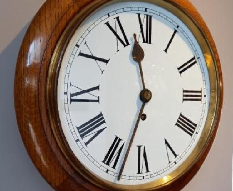 Victorian Light Oak 8 Day Dial Wall Clock - Image 7