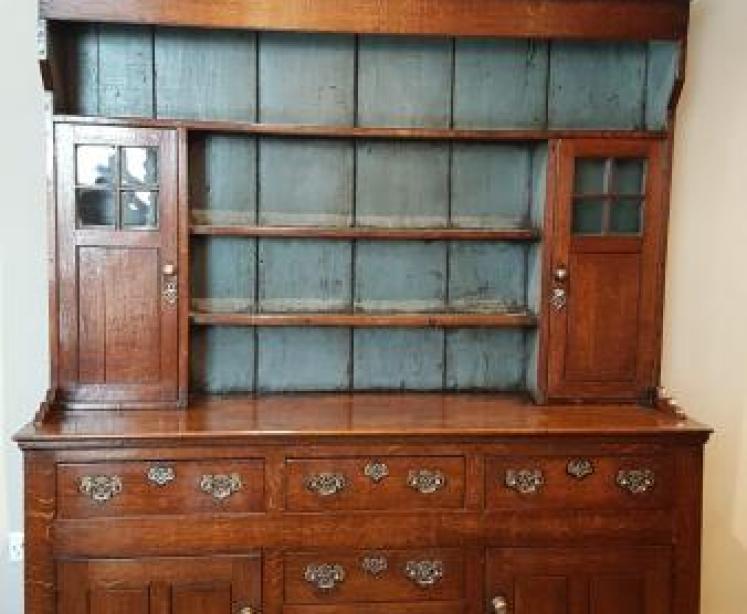 George III Oak Dresser and Rack - Image 1