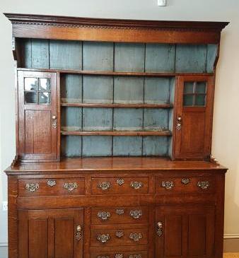 George III Oak Dresser and Rack