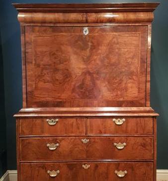 William and Mary Period Walnut Escritoire