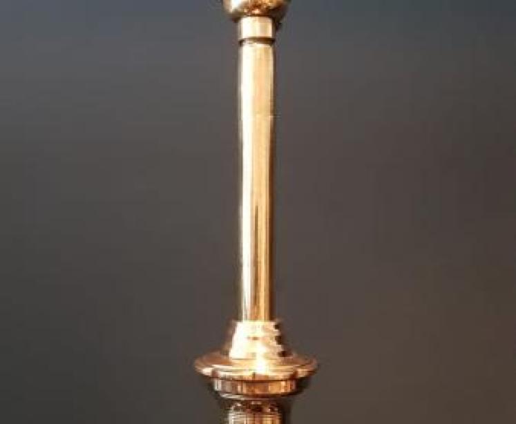 Edwardian Brass Lamp Standard - Image 6